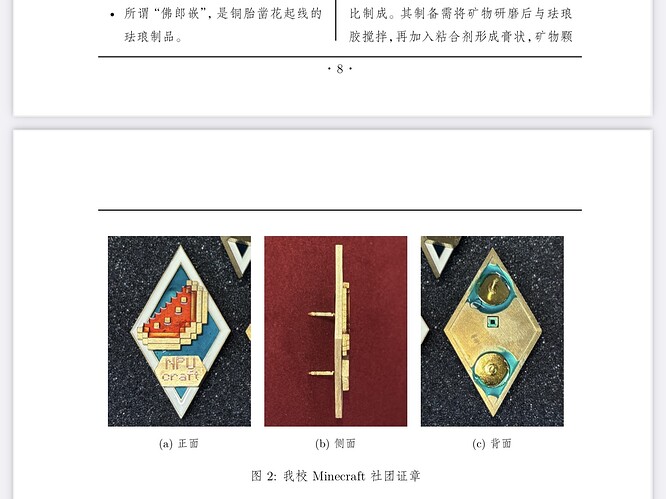 🍉🧱 MC 的证章，图中文字可能有误